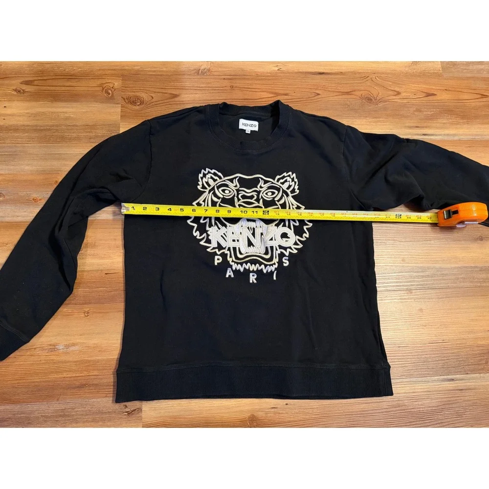 Kenzo Paris Mens Tiger Head Embroidered Crewneck Sweatshirt Black XXL